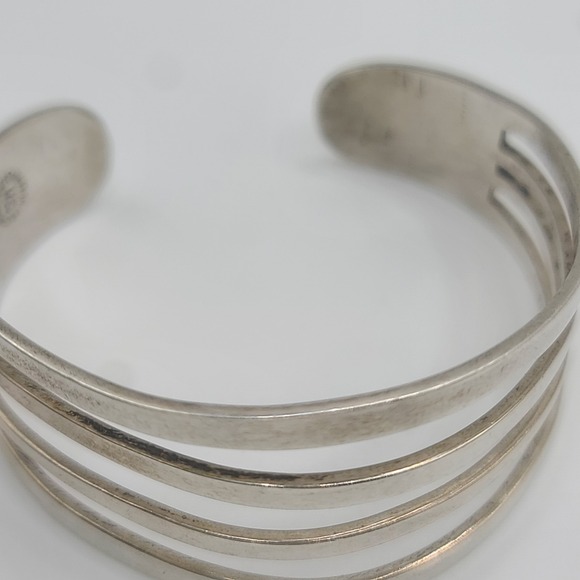 Vintage‎ Taxco Bracelet Sterling Silver Mexican Cuff  Size 6.5 - Picture 3 of 13